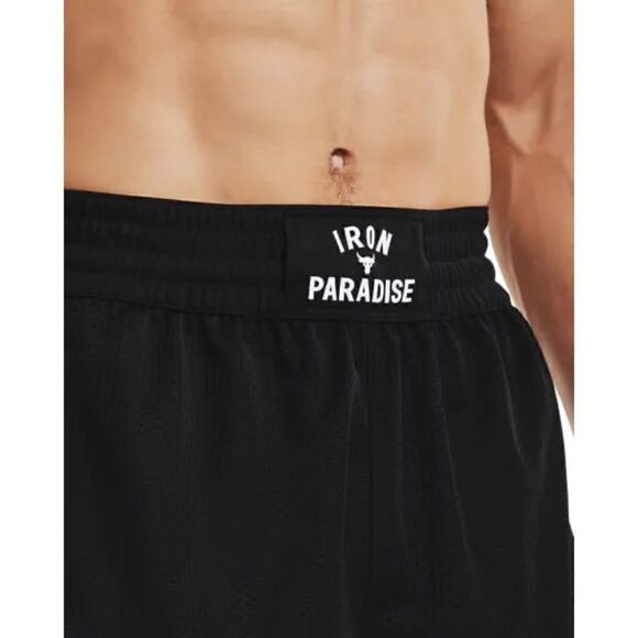 Under Armour UA Project Rock Iron Paradise Black Mesh Shorts Men's Size Small S - Picture 7 of 11